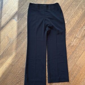 White House Black Market black wide legged pants; side zip; 8% spandex